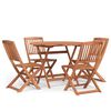 vidaXL Conjunto de jantar p/ jardim 5 pcs madeira de ac&aacute;cia maci&ccedil;a