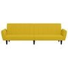 vidaXL Sof&aacute;-cama de 2 lugares veludo amarelo