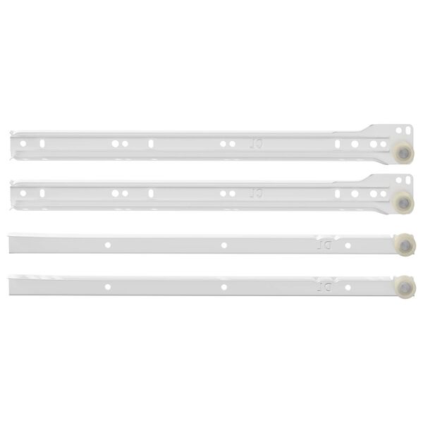 vidaXL Corredi&ccedil;a de Gaveta 12 pcs Branco 350 mm A&ccedil;o