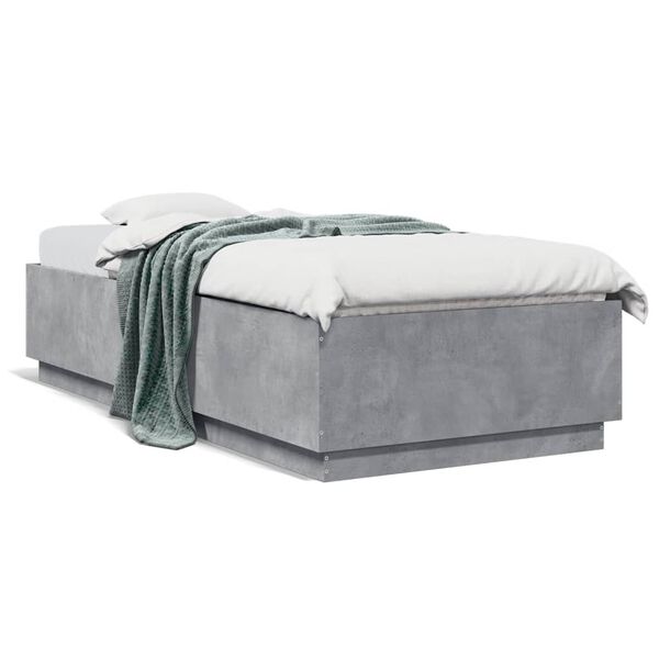 vidaXL Estrutura de cama 90x200 cm derivados de madeira cinza sonoma