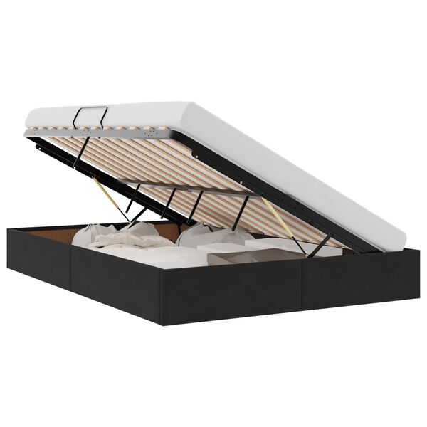 vidaXL Cama com Armazenamento com colch&atilde;o Preto 140 x 190 cm Veludo