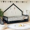 vidaXL Estrutura cama infantil c/ gavetas 90x190 cm pinho maci&ccedil;o preto