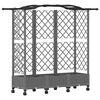 vidaXL Cama Elevada com Treli&ccedil;a e Telhado Cinzento-claro PP