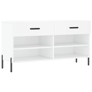 vidaXL Banco sapateira 102x35x55 cm derivados de madeira branco