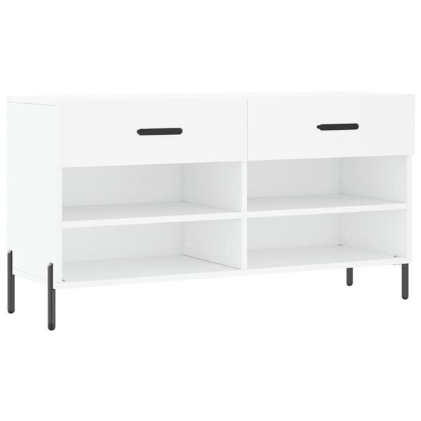 vidaXL Banco sapateira 102x35x55 cm derivados de madeira branco