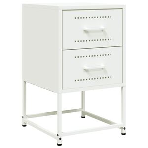 vidaXL Mesa de cabeceira 36x39x60,5 cm a&ccedil;o branco