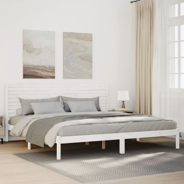 vidaXL Cama extra longa sem colchão 180x220 cm madeira maciça