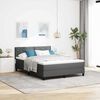 vidaXL Cama Box com colch&atilde;o Cinza Escuro 140 x 200 cm tecido