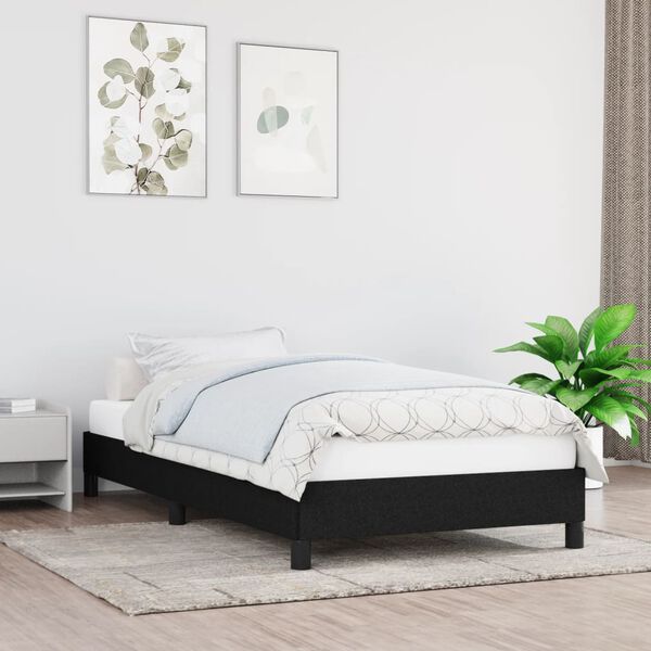 vidaXL Estrutura de cama sem colch&atilde;o 80x200 cm tecido preto