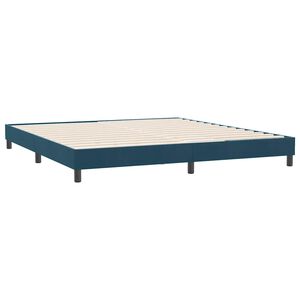vidaXL Estrutura de cama sem colch&atilde;o 180x210 cm veludo azul-escuro