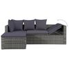 vidaXL 4 pcs conjunto lounge de jardim c/ almofadões vime PE cinzento