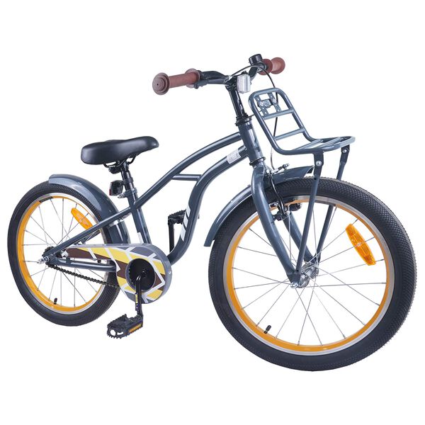 vidaXL Bicicleta Infantil 18 Polegadas para 5-7 anos Cinza Escuro