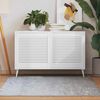 vidaXL Portas de arm&aacute;rio 2 pcs design de persiana pinho maci&ccedil;o branco