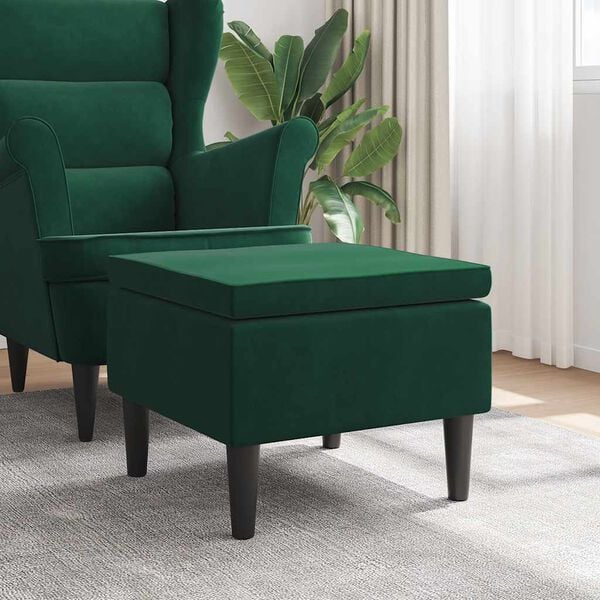 vidaXL Banco com pernas de madeira veludo verde-escuro