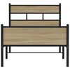 vidaXL Estrutura cama s/ colch&atilde;o derivados de madeira carvalho fumado