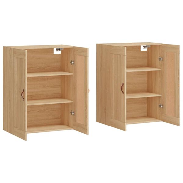 vidaXL M&oacute;veis de parede 2 pcs derivados de madeira carvalho sonoma