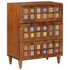 vidaXL Buffet Nogueira 60 x 33 x 75 cm Madeira de manga maci&ccedil;a