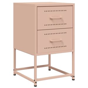 vidaXL Mesa de cabeceira 36x39x60,5 cm a&ccedil;o rosa