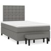 vidaXL Cama com molas/colch&atilde;o 120x200 cm tecido cinzento-escuro