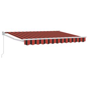 vidaXL Toldo Manual 3,5 x 2 m Riscas laranja, preto e amarelo