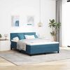 vidaXL Cama Box Spring LED com colch&atilde;o Azul Escuro 160 x 200 cm Veludo