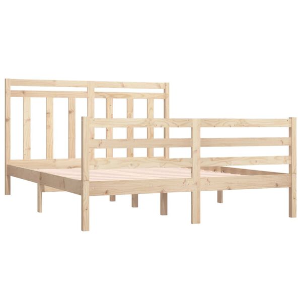vidaXL Estrutura de cama pequena casal 120x190 cm pinho maciço