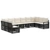 vidaXL Conjunto de Sof&aacute; de Jardim 10 unid. 10 lugar Preto vime PE