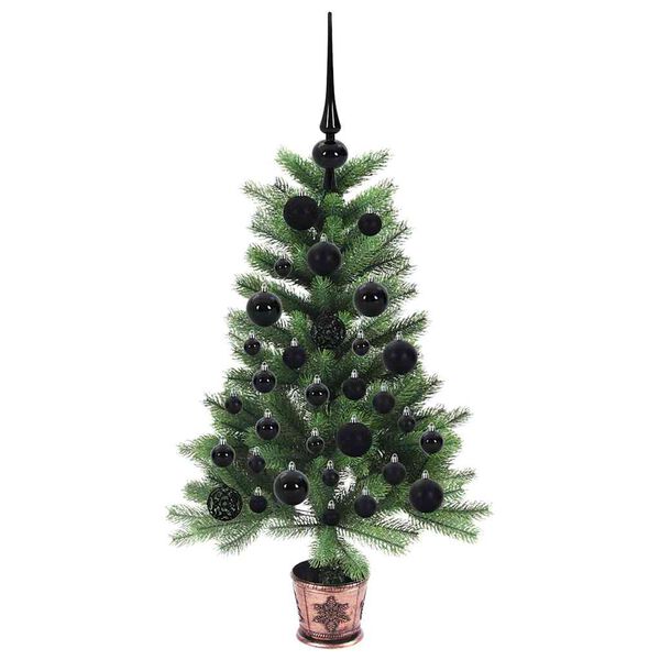 vidaXL Árvore de Natal com 150 LEDs com suporte Verde 90 cm PE