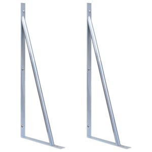 vidaXL Suportes para postes de veda&ccedil;&atilde;o 2 pcs a&ccedil;o galvanizado