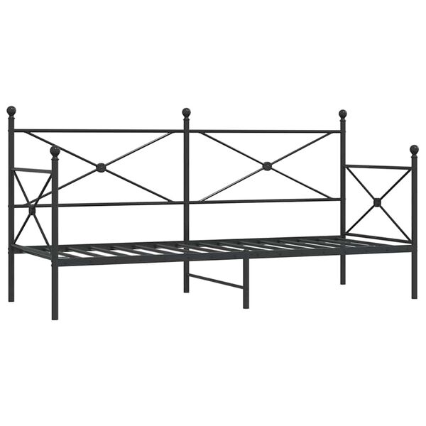vidaXL Cama de Dia sem Colch&atilde;o 80x200 cm a&ccedil;o preto