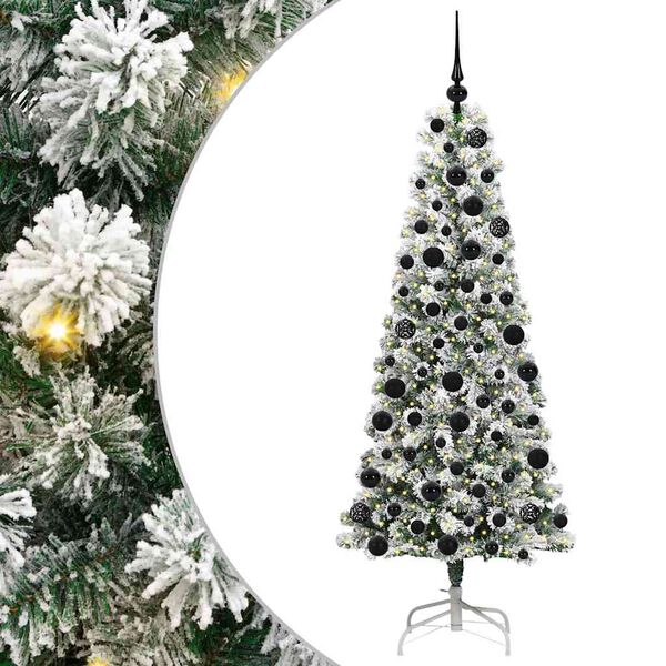 vidaXL &Aacute;rvore de Natal Articulada Artificial Verde e Branco 180 cm
