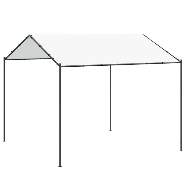 vidaXL Gazebo Branco 4 x 4 x 2,6 m A&ccedil;o e Poli&eacute;ster