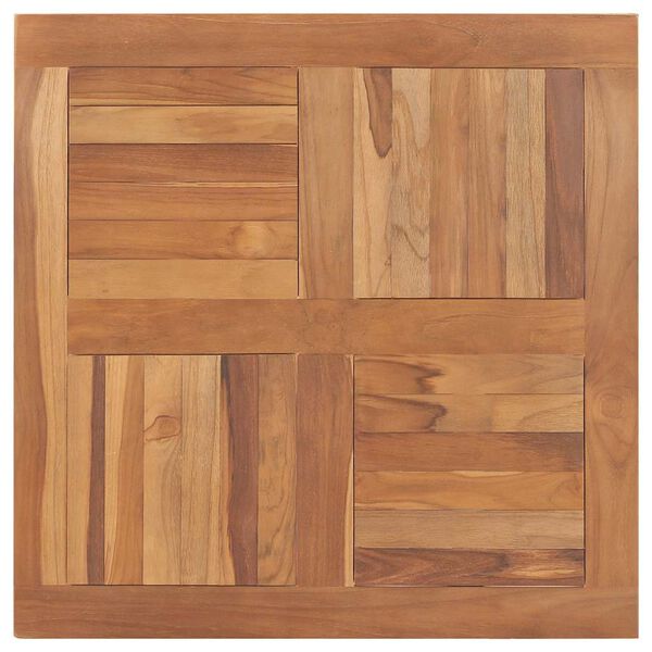 vidaXL Tampo de mesa quadrado 80x80x2,5 cm madeira de teca maci&ccedil;a