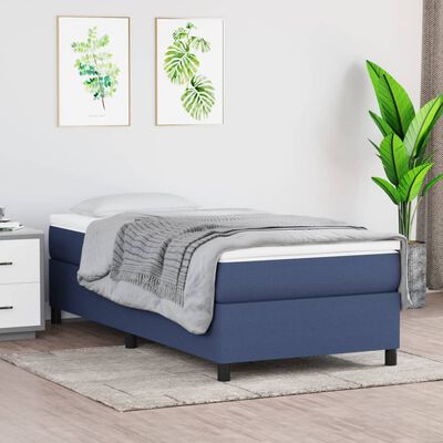 vidaXL Estrutura de cama com molas 80x200 cm tecido azul