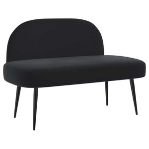 vidaXL Banco estofado com encosto Preto 110 x 60 x 76 cm Veludo