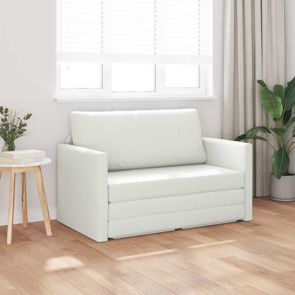 vidaXL Sof&aacute;-Cama 110cm Branco Couro Artificial