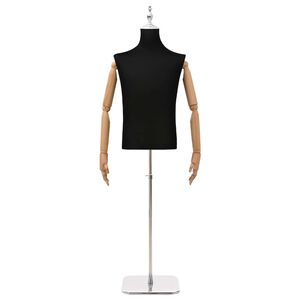 vidaXL Mannequin Ajust&aacute;vel de 170-218 cm com Base Masculino PP Preto