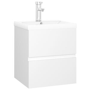 vidaXL Arm&aacute;rio com lavat&oacute;rio embutido derivados de madeira branco