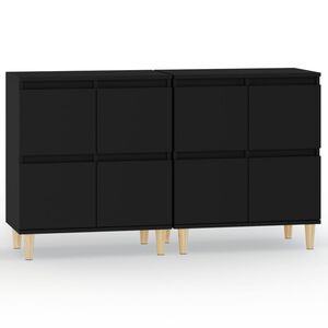 vidaXL Aparadores 2 pcs 60x35x70 cm derivados de madeira preto