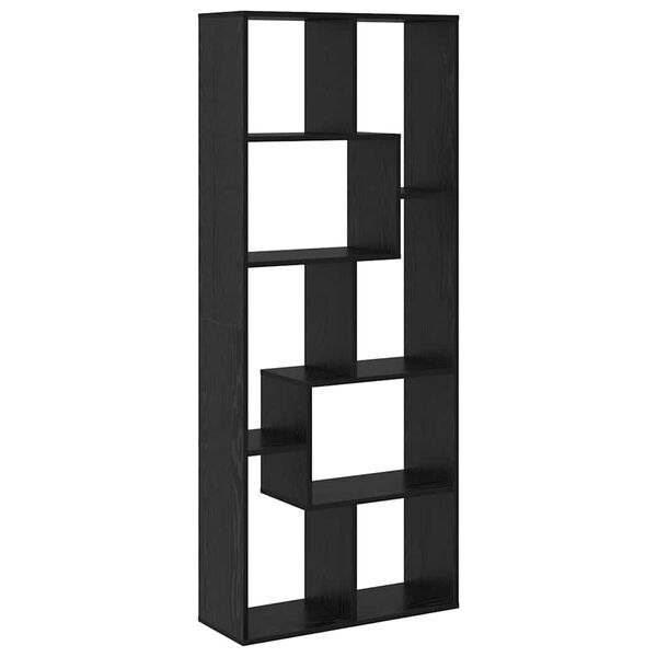 vidaXL Gabinete de Livros Carvalho Preto 67 x 25 x 162 cm