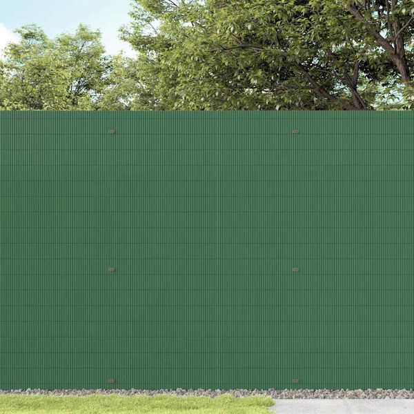 vidaXL Cerca de jardim dupla face verde 1,8x5 m PVC