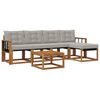 vidaXL Conjunto de Sof&aacute;s para Exterior 6 pcs Cinza Natural e Claro