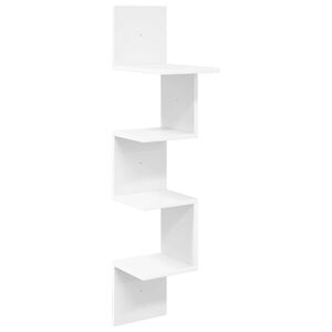 vidaXL Prateleira de Parede Montagem na parede Branco 32 x 21 x 107 cm