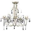 Candelabro com cristais pendente elegante com 5 lâmpadas