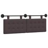 vidaXL Cabeceira Suspensa Marrom Escuro 130 x 55 x 5 cm tecido