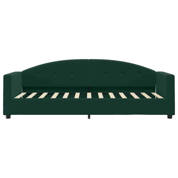 vidaXL Sof&aacute;-cama com colch&atilde;o 90x200 cm veludo verde-escuro
