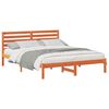 vidaXL Estrutura da Cama com cabeceira Marrom Cera 140 x 200 cm