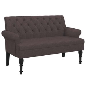 vidaXL Banco com encosto 120x62x75,5 cm tecido castanho-escuro