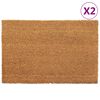 vidaXL Tapetes porta 2 pcs 40x60 cm fibra de coco tufada natural