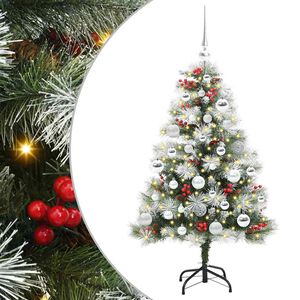 vidaXL &Aacute;rvore de Natal Artificial Verde e branco 120 cm